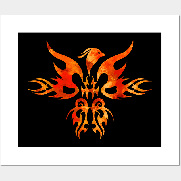 Fire Phoenix Bird Wall Art by Nartissima